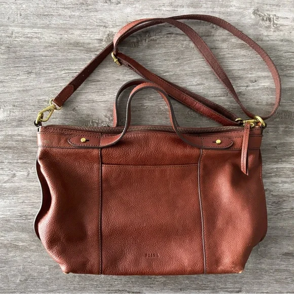 Satchel Brandy Fossil Sadie Satchel Brown Fossil Bags Vintage